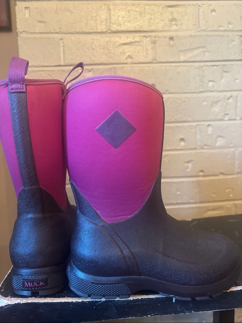 Toddler Pink and Brown Muck Waterproof Work Boots